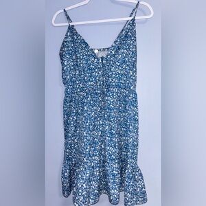 Blue Floral Babydoll Dress